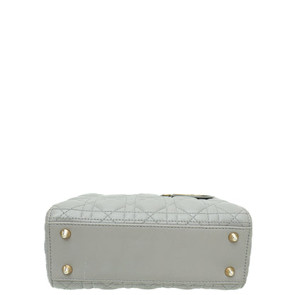 Dior Lady Dior Leather Handbag Grey Rovelle Bags