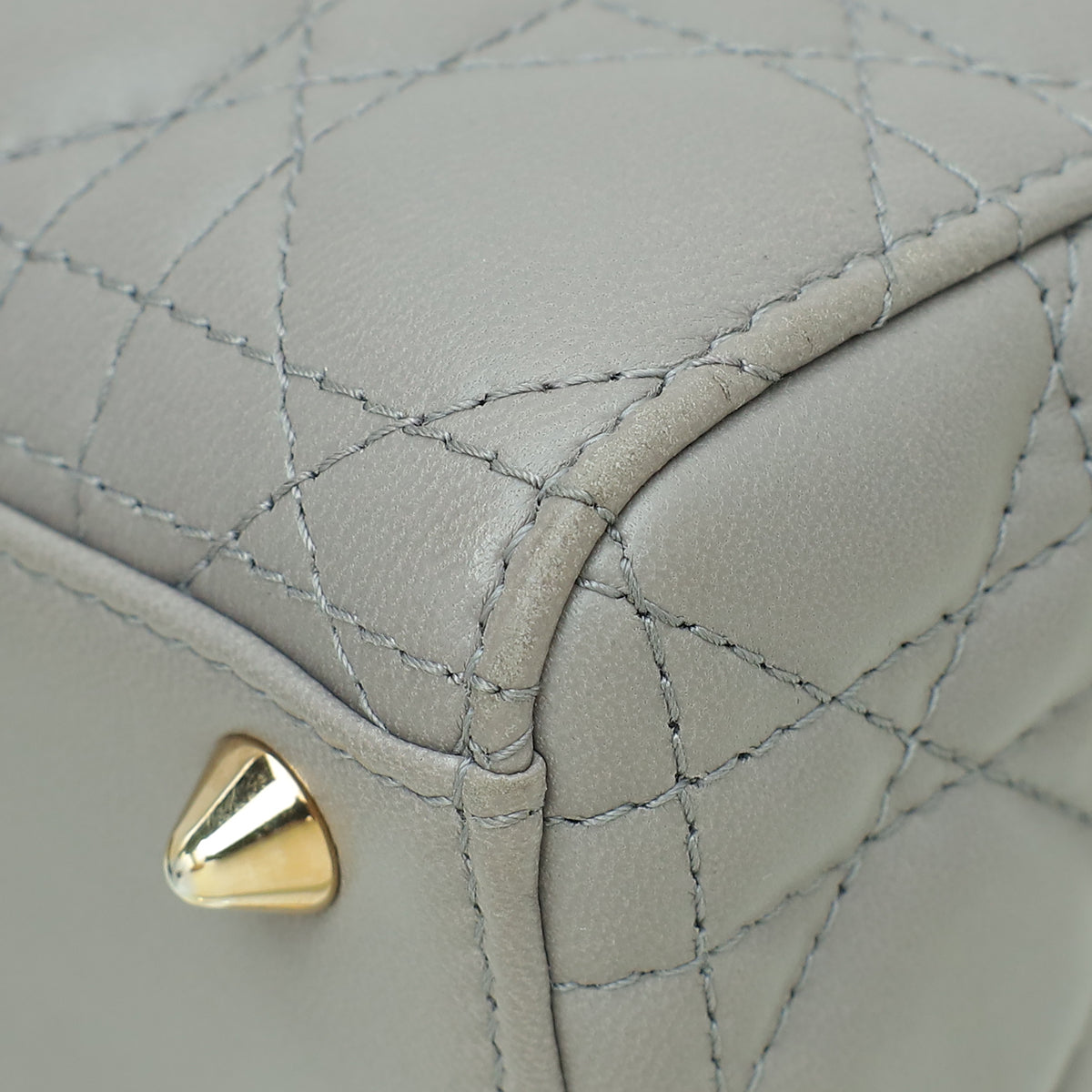 Dior Lady Dior Leather Handbag Grey Rovelle Bags