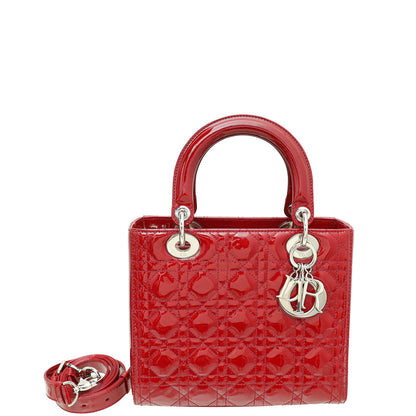 Christian Dior Red Lady Dior Medium Bag Rovelle Bags
