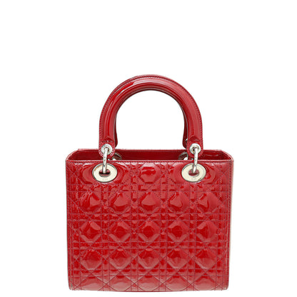 Christian Dior Red Lady Dior Medium Bag Rovelle Bags