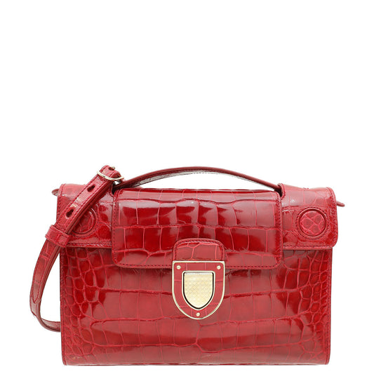 Christian Dior Cherry Red Alligator Diorever Mini Bag Rovelle Bags