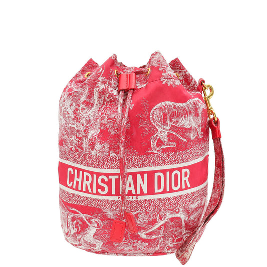 Christian Dior Fuchsia Toile De Jouy Dior Travel Pouch Rovelle Bags