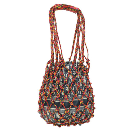 Christian Dior Navy Blur Woven Rope And Oblique Technical Fabric Net Shoulder Bag Rovelle Bags