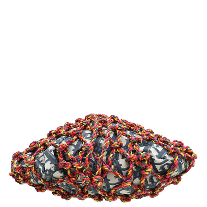 Christian Dior Navy Blur Woven Rope And Oblique Technical Fabric Net Shoulder Bag Rovelle Bags