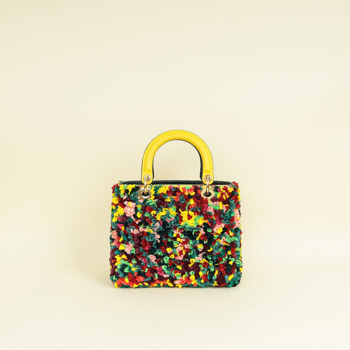 Christian Dior Yellow Multicolor L E Shara Hughes Lady Dior Medium Bag Yellow Rovelle Bags