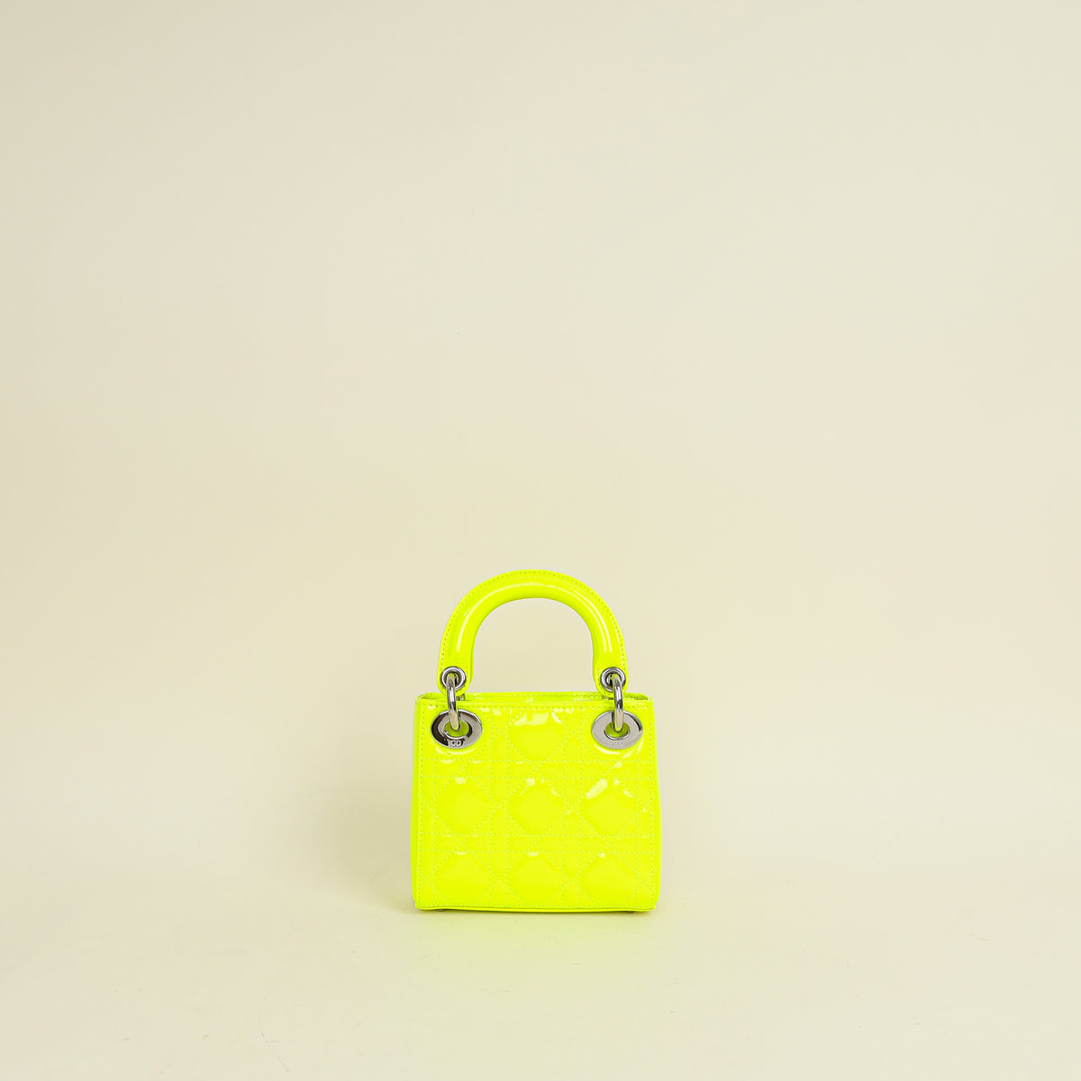 Christian Dior Neon Green Lady Dior Micro With Embroidered Patch Bag Rovelle Bags