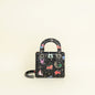 Christian Dior Black Multicolor Pixel Zodiac Print Lady Dior Mini Chain Bag Rovelle Bags