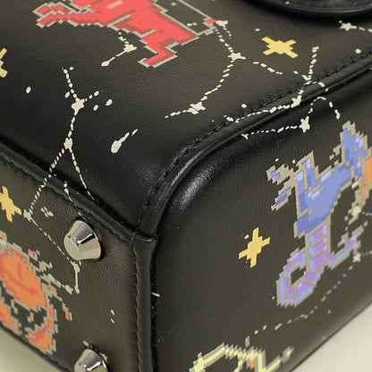 Christian Dior Black Multicolor Pixel Zodiac Print Lady Dior Mini Chain Bag Rovelle Bags