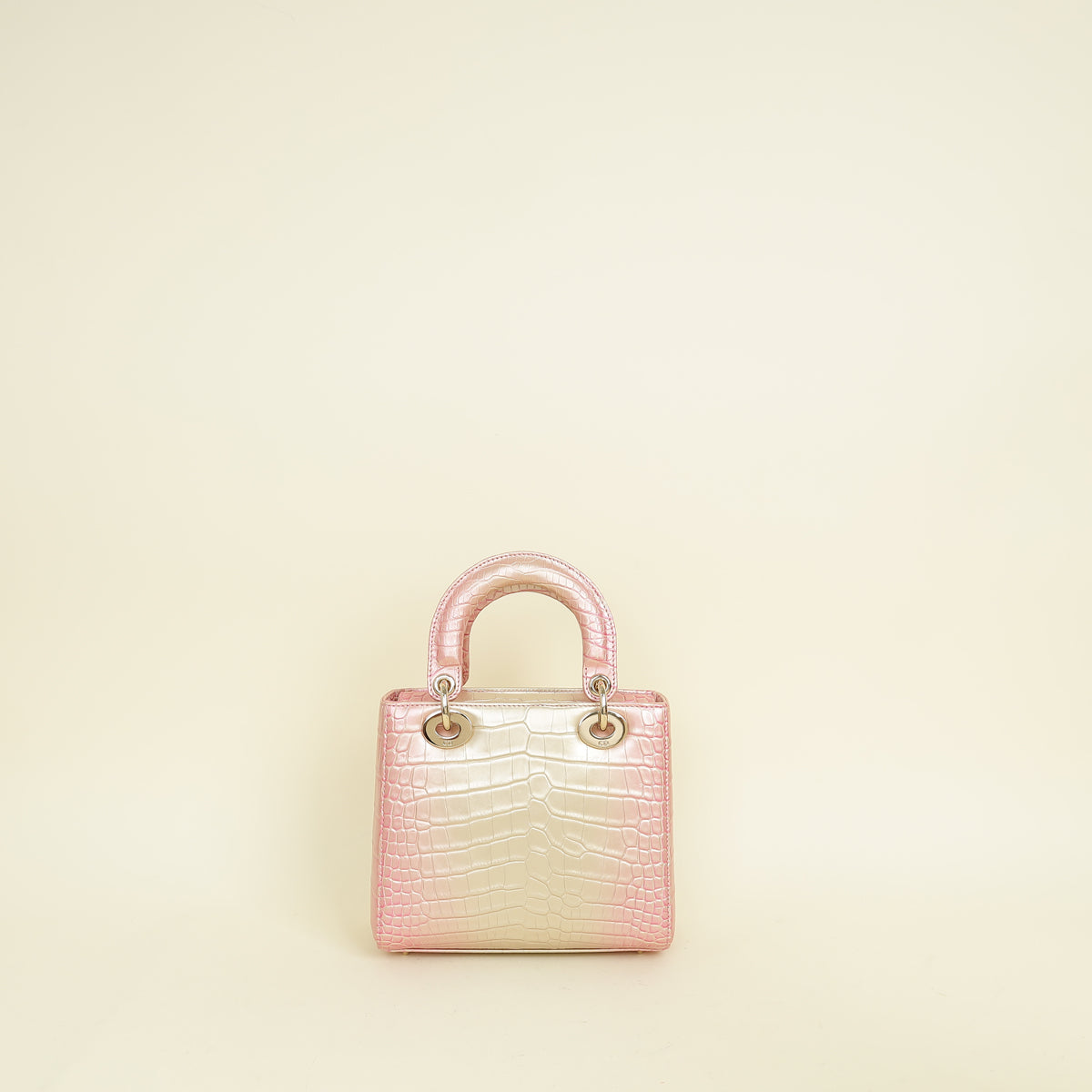 Christian Dior Bicolor Metallic Lady Dior Alligator Small Bag Rovelle Bags