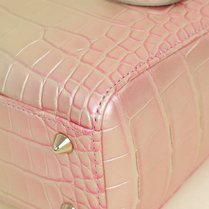 Christian Dior Bicolor Metallic Lady Dior Alligator Small Bag Rovelle Bags