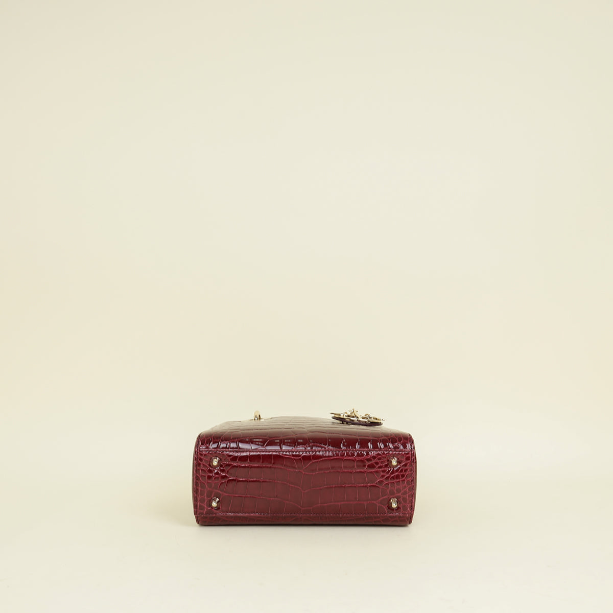 Christian Dior Burgundy Lady Dior Alligator Small Bag Rovelle Bags