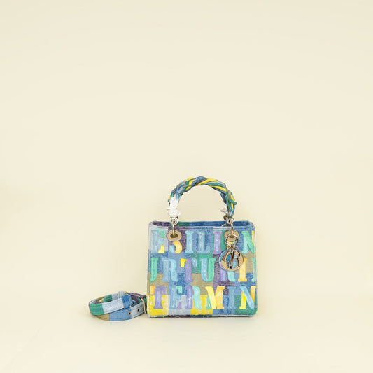 Christian Dior Multicolor X Ghada Amer Lady Dior Medium Bag Rovelle Bags