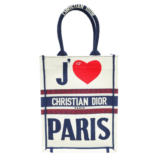 Christian Dior Tricolor I Love Paris Vertical Book Tote Bag Rovelle Bags