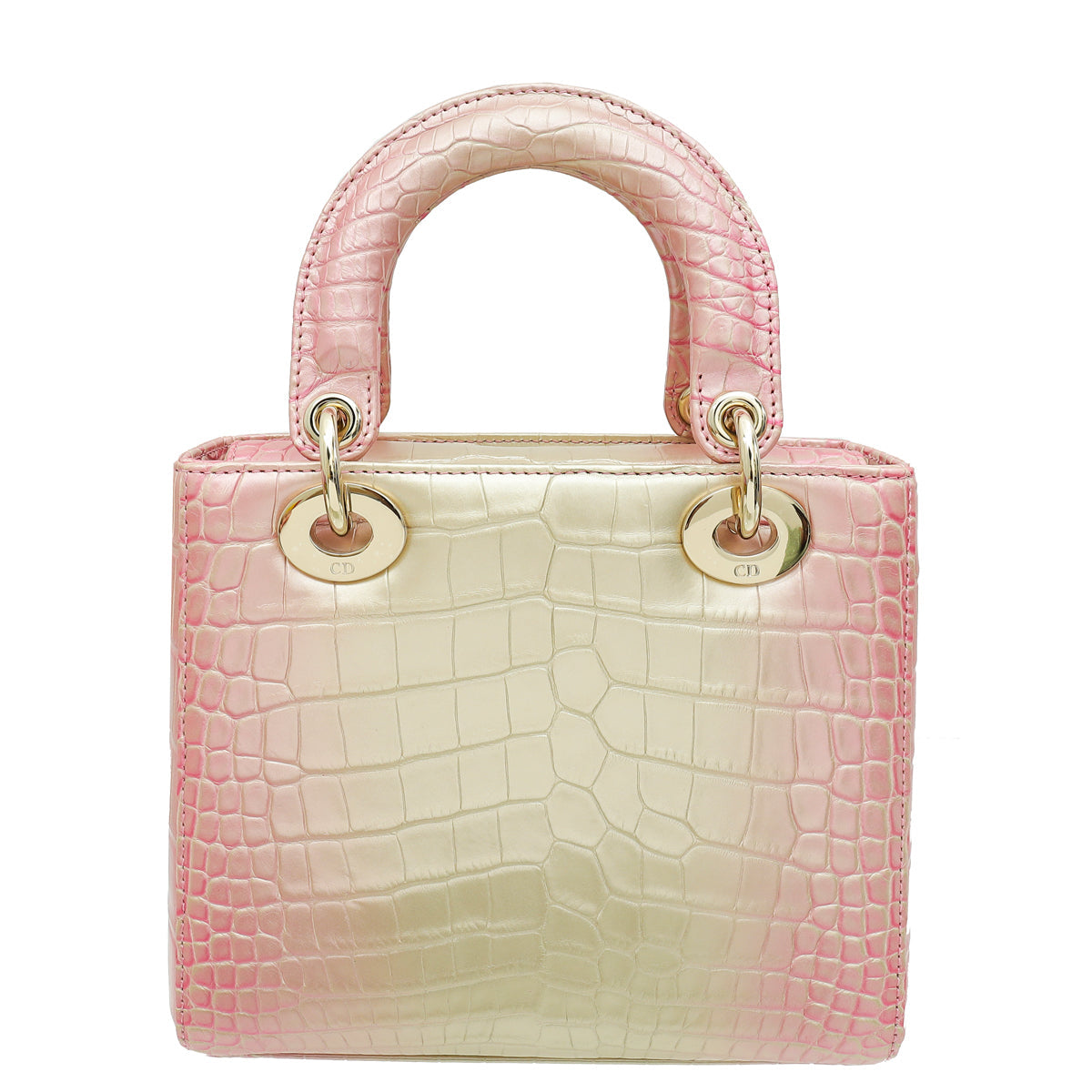 Christian Dior Metallic Bicolor Alligator Lady Dior Small Bag Rovelle Bags