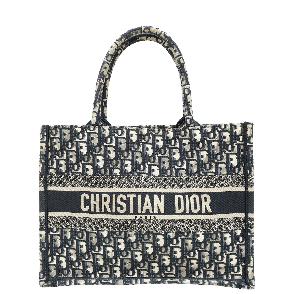 Christian Dior Bicolor Oblique Embroidered Book Tote Medium Bag Rovelle Bags