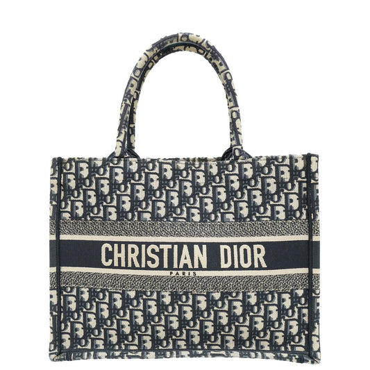 Christian Dior Bicolor Oblique Embroidered Book Tote Medium Bag Rovelle Bags
