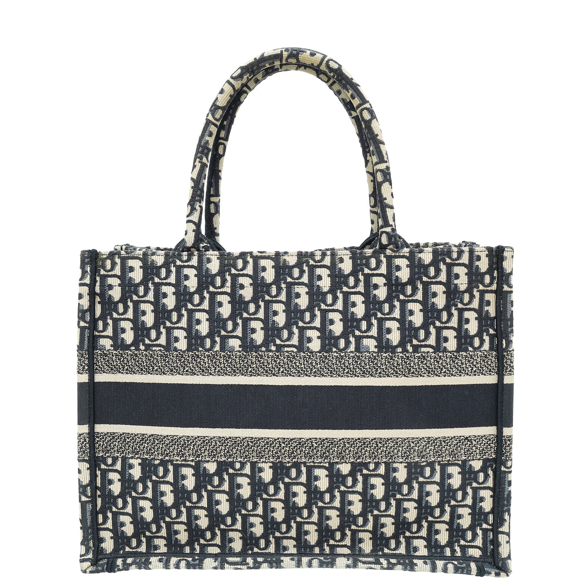Christian Dior Bicolor Oblique Embroidered Book Tote Medium Bag Rovelle Bags