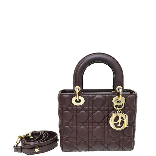 Christian Dior Burgundy My Abcdior Lady Dior Small Bag Rovelle Bags