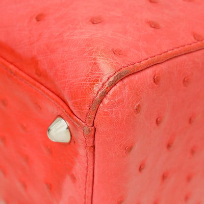 Christian Dior Coral Ostrich Lady Dior Large Bag Rovelle Bags