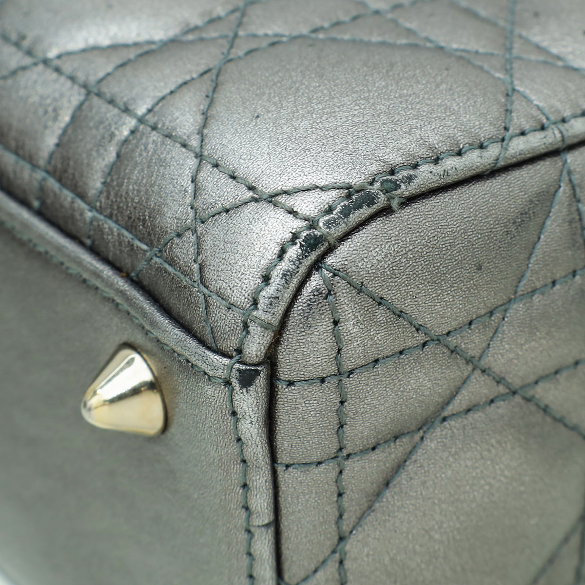 Christian Dior Metallic Gray My Abcdior Lady Dior Small Bag Rovelle Bags