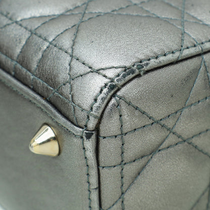 Christian Dior Metallic Gray My Abcdior Lady Dior Small Bag Rovelle Bags