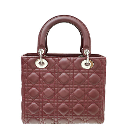 Dior Lady Dior Burgundy Handbag Burgundy Rovelle Bags