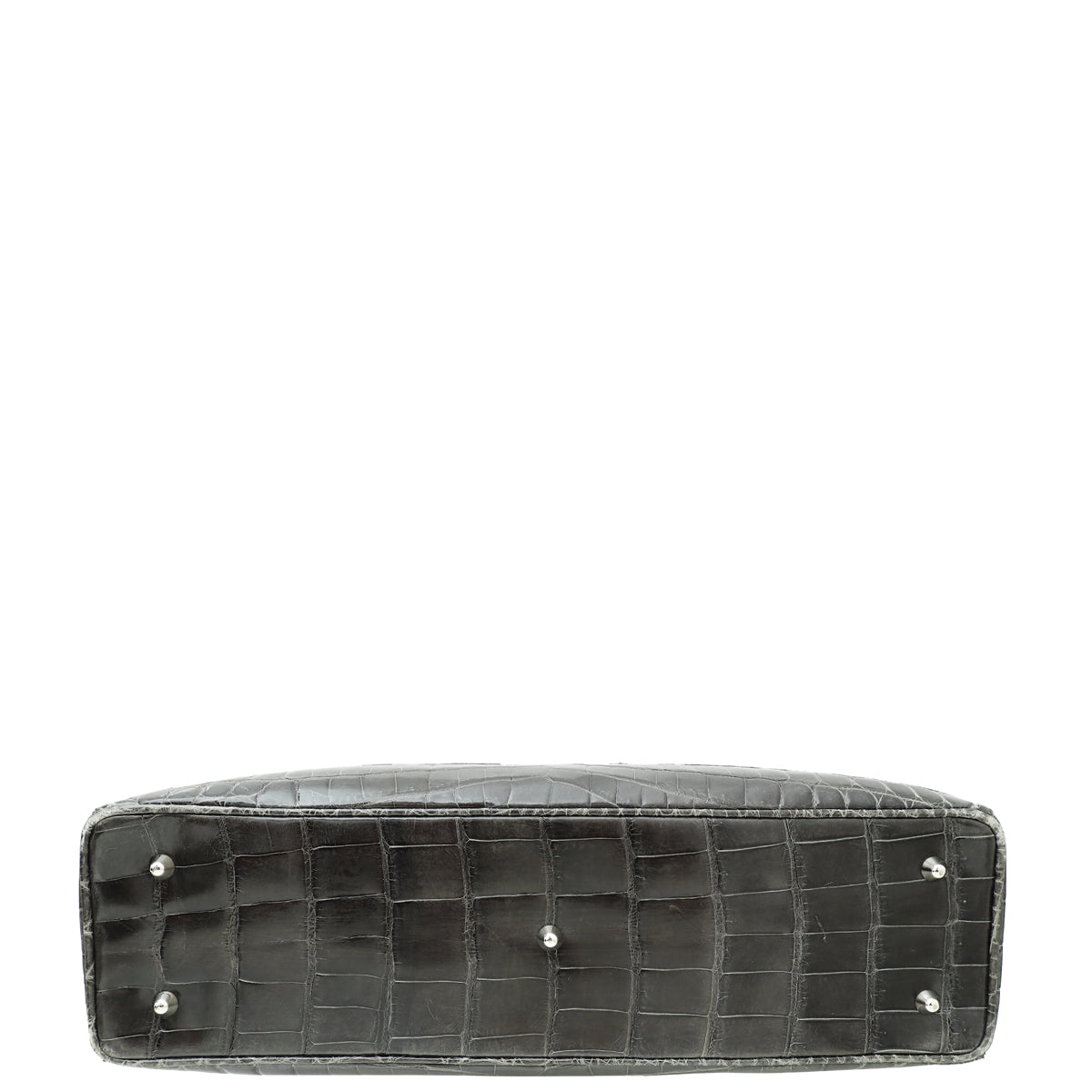 Christian Dior Dark Grey Crocodile Haute Maroquinerie Lady Dior Xl Bag Rovelle Bags