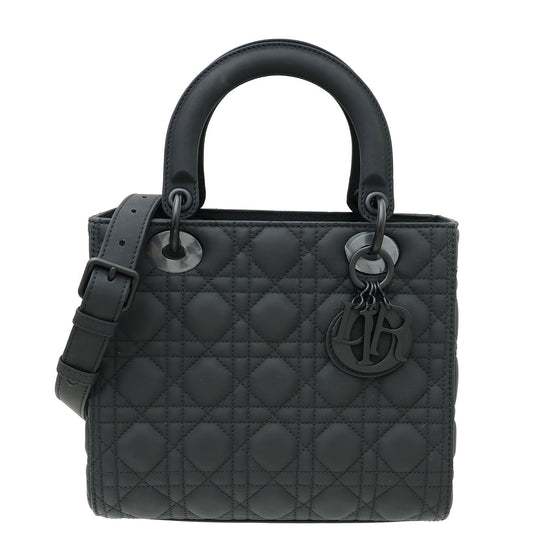 Christian Dior So Black Matte Lady Dior Medium Bag Rovelle Bags