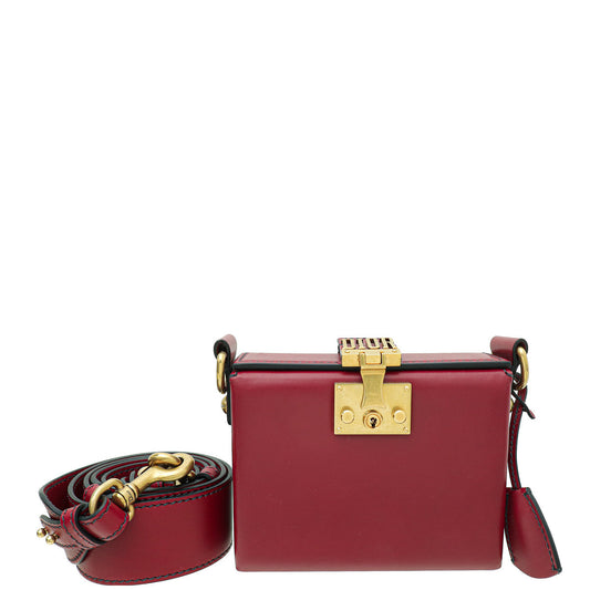 Christian Dior Burgundy Dioraddict Lockbox Bag Rovelle Bags