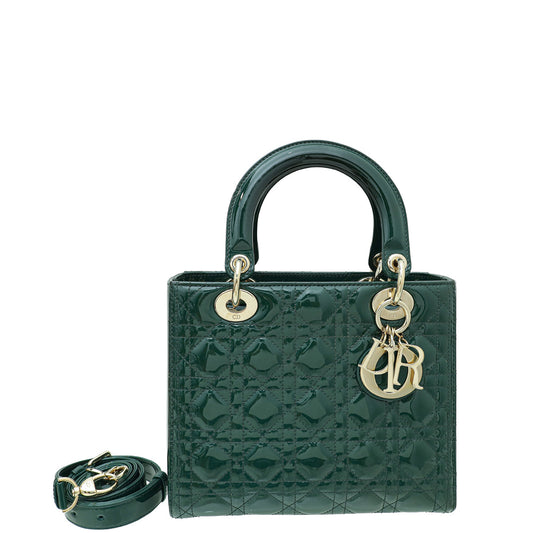 Christian Dior Forest Green Lady Dior Medium Bag Rovelle Bags
