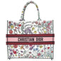 Christian Dior White Multicolor Florilegio Embroidered Book Tote Large Bag Rovelle Bags
