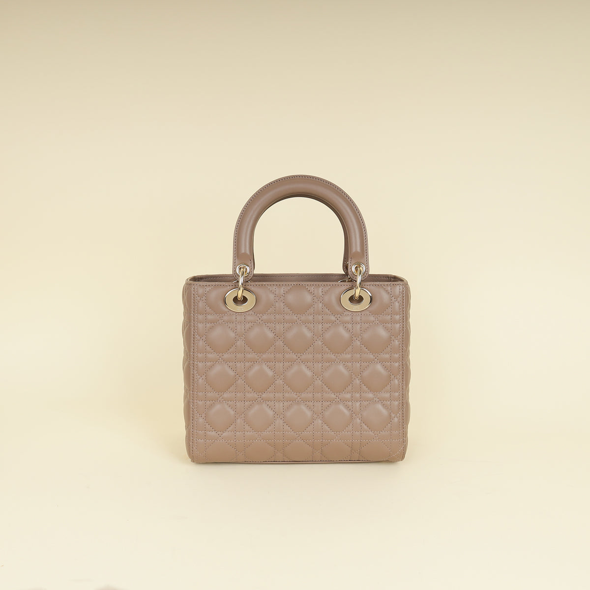 Christian Dior Taupe Gray Cannage Lady Dior Medium Bag Rovelle Bags