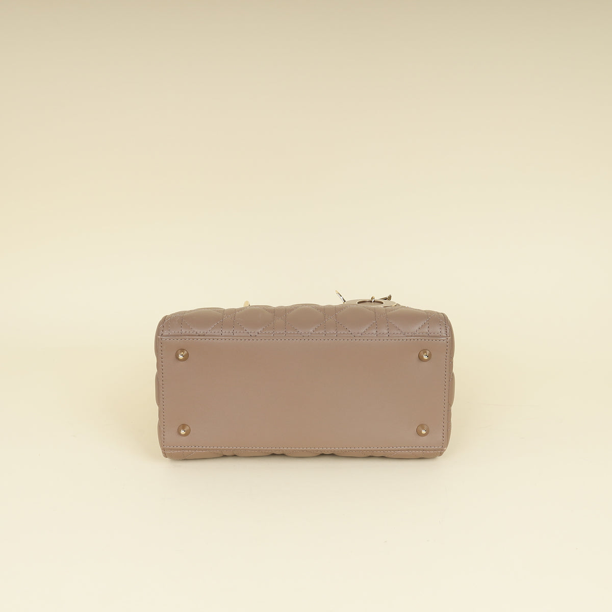 Christian Dior Taupe Gray Cannage Lady Dior Medium Bag Rovelle Bags