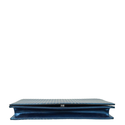 Christian Dior Blue Micro Cannage Lady Dior Convertible Chain Clutch Rovelle Bags