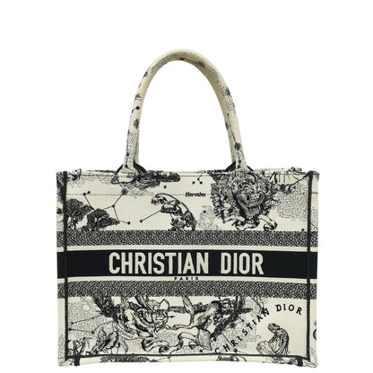 Christian Dior Bicolor Zodiac Embroidered Book Tote Medium Bag Rovelle Bags
