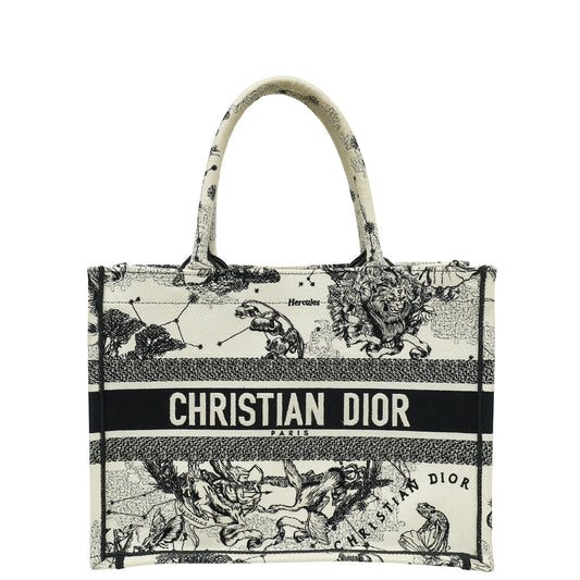 Christian Dior Bicolor Zodiac Embroidered Book Tote Medium Bag Rovelle Bags