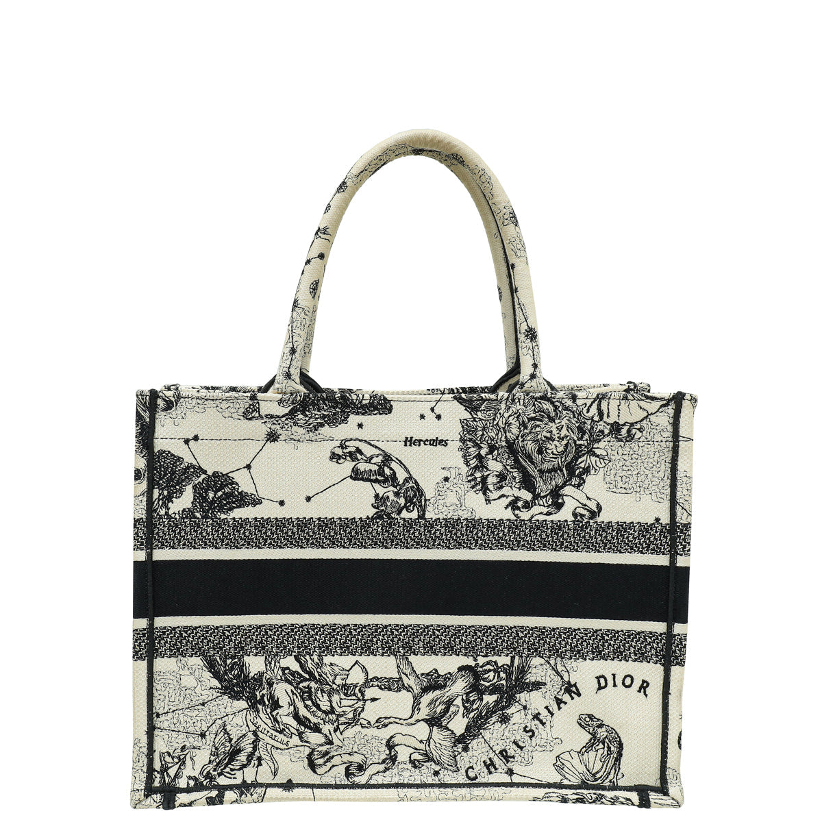Christian Dior Bicolor Zodiac Embroidered Book Tote Medium Bag Rovelle Bags