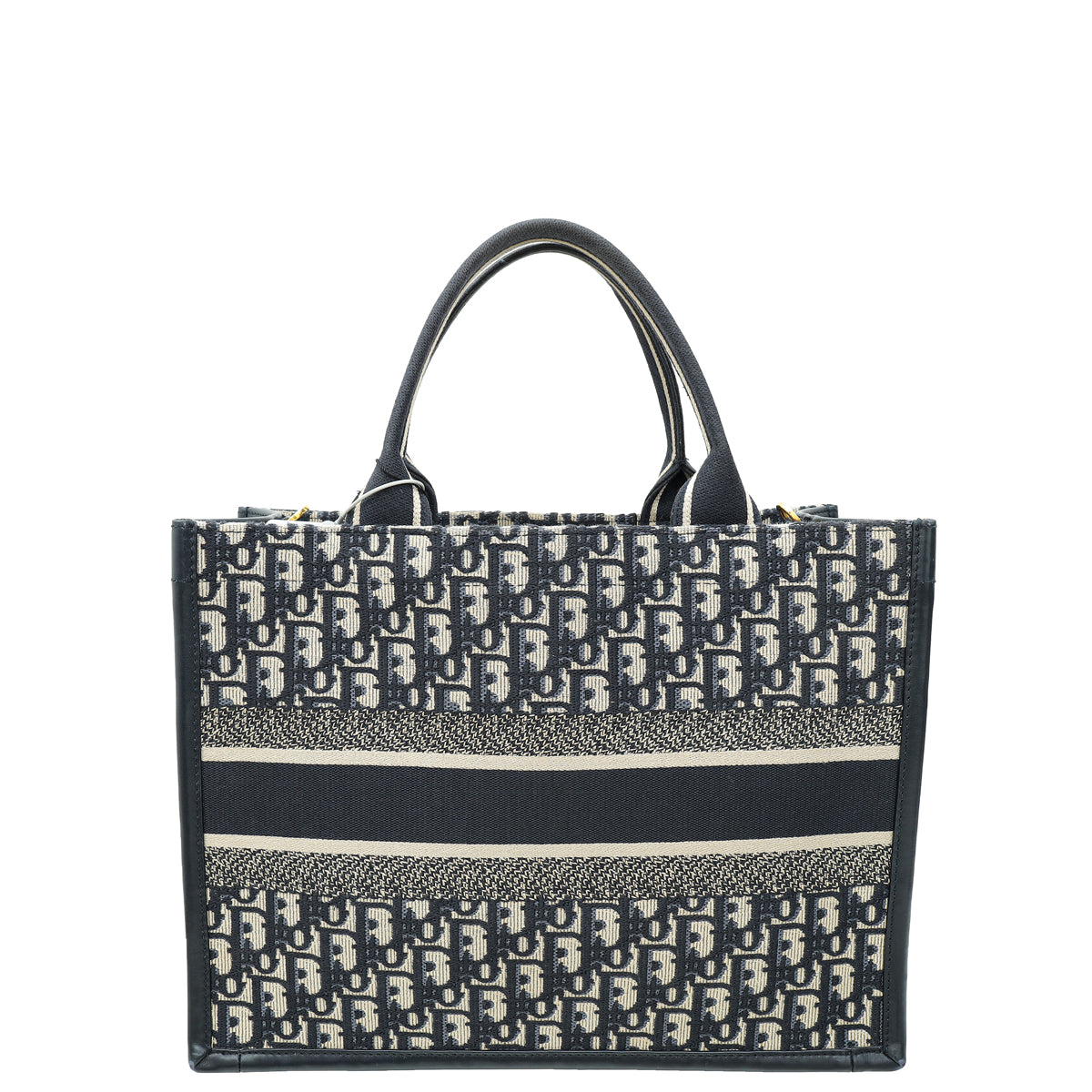 Christian Dior Blue Oblique Embroidery And Calfskin Book Tote Medium Bag Rovelle Bags