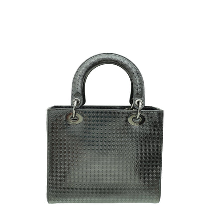 Christian Dior Asphalt Lady Dior Microcannage Medium Bag Rovelle Bags