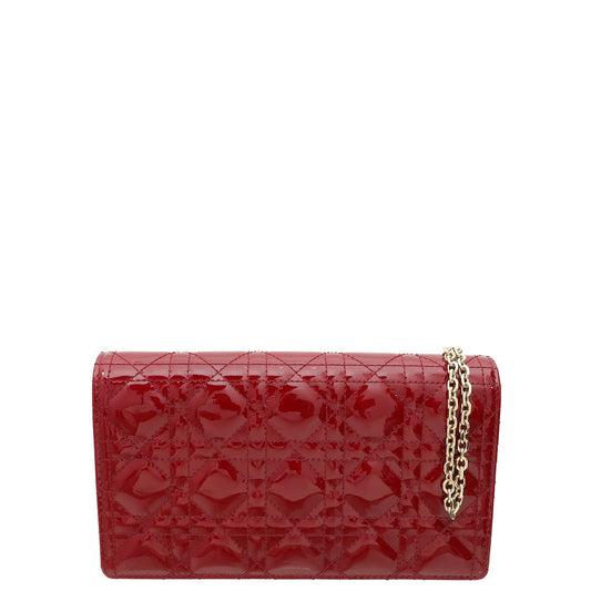 Christian Dior Cherry Lady Dior Cannage Chain Pouch Rovelle Bags