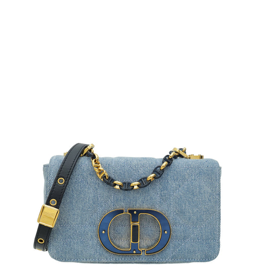 Christian Dior Blue MacroCannage Denim Caro Small Bag Rovelle Bags