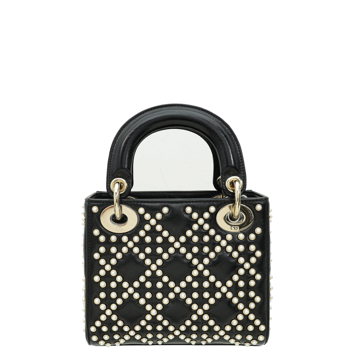 Christian Dior Black Lady Dior Pearls Embroidered Mini Chain Bag Rovelle Bags