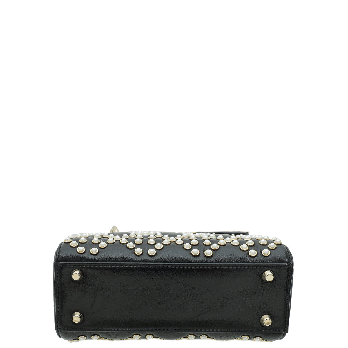 Christian Dior Black Lady Dior Pearls Embroidered Mini Chain Bag Rovelle Bags