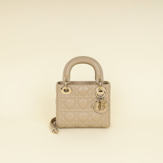 Christian Dior Beige Lady Dior Mini Chain Bag Rovelle Bags