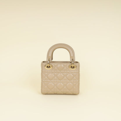 Christian Dior Beige Lady Dior Mini Chain Bag Rovelle Bags