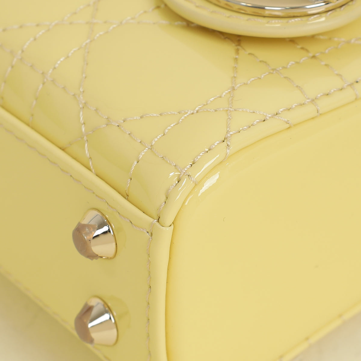 Christian Dior Light Yellow Lady Dior Micro Bag Rovelle Bags