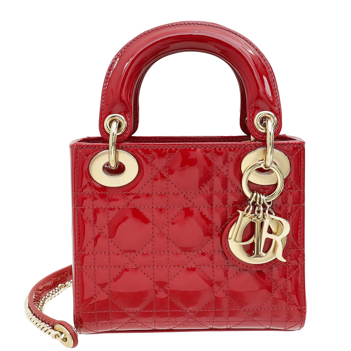Christian Dior Red Mini Chain Lady Dior Bag Rovelle Bags