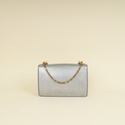 Christian Dior Metallic Grey J'Adior Medium Flap Chain Bag Rovelle Bags