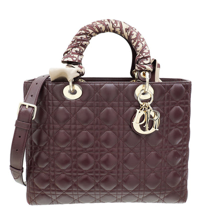 Dior Lady Dior Burgundy Handbag Style 2 Rovelle Bags