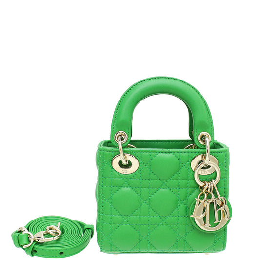 Christian Dior Green Micro Lady Dior Bag Rovelle Bags
